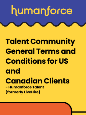 Talent Community – General Terms and Conditions for US and Canadian Clients